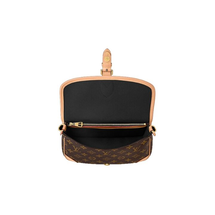 LOUIS VUITTON Diane PM 经典老花 帆布涂层 腋下包法棍包手提斜挎单肩包 小号 女款 棕色