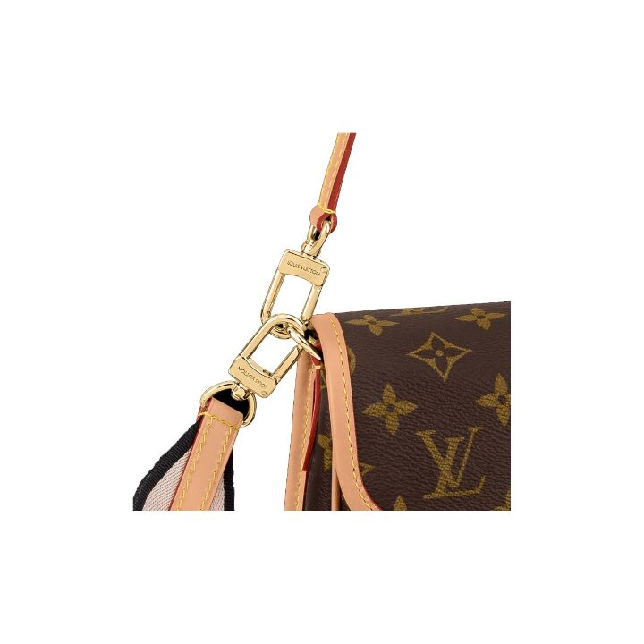 LOUIS VUITTON Diane PM 经典老花 帆布涂层 腋下包法棍包手提斜挎单肩包 小号 女款 棕色