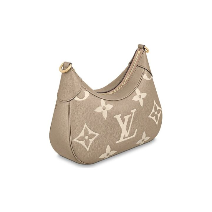 LOUIS VUITTON Bagatelle 压纹图案可拆卸可调节肩带 软粒面牛皮 腋下包手提单肩斜挎包 女款 米色