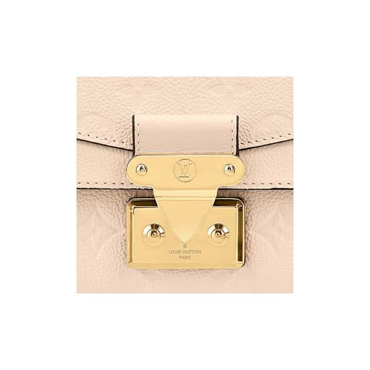 LOUIS VUITTON Marceau  标志性S-lock锁扣链条 压纹粒面牛皮革 单肩斜挎包 女款 奶白色