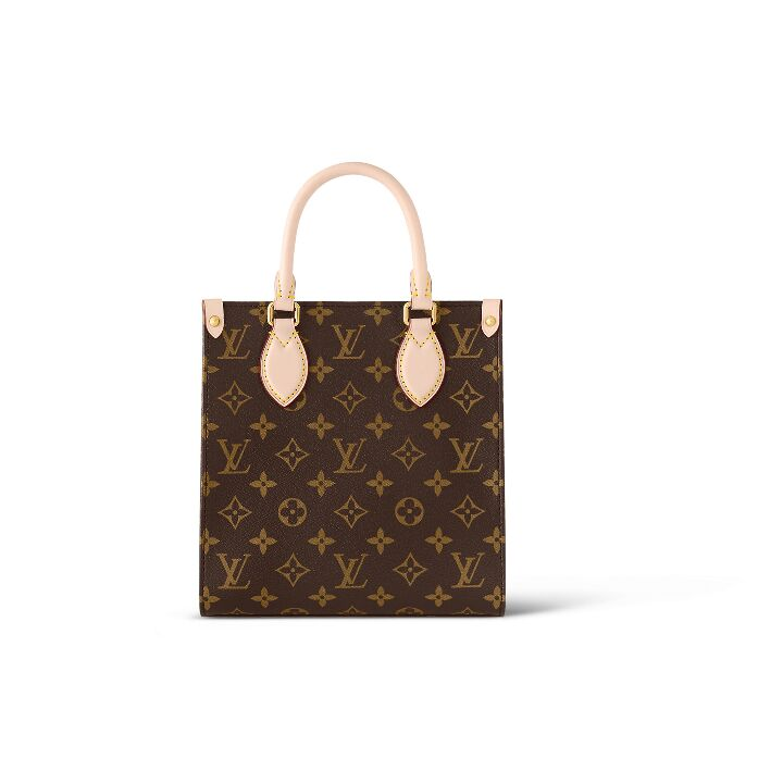 LOUIS VUITTON Sac Plat BB经典老花满印新增搭扣内衬袋 涂层帆布拼小牛皮饰边 琴谱包单肩斜挎手提包 小号 女款 棕色