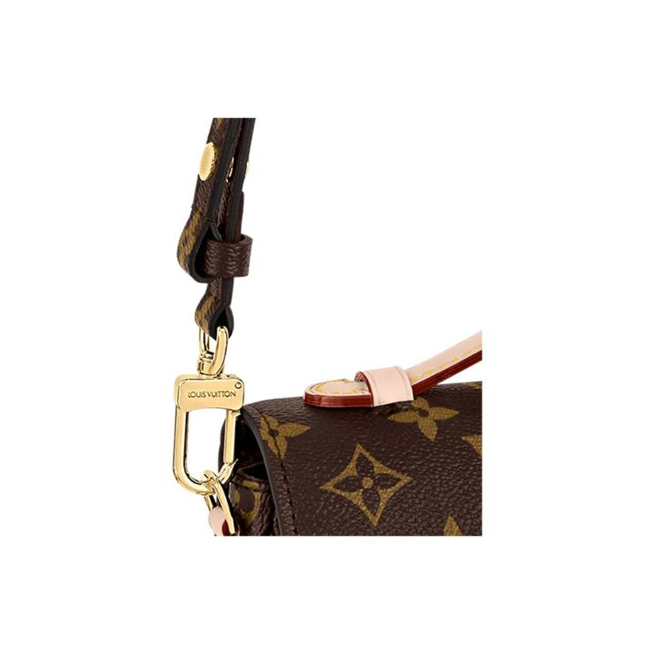 LOUIS VUITTON Pochette Metis East West 经典老花可拆卸肩带 涂层帆布拼牛皮革饰边 邮差包手提斜挎单肩包 女款 棕色