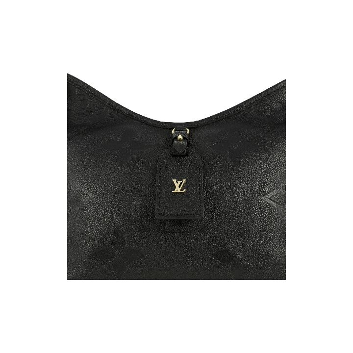 LOUIS VUITTON Carryall PM 金色五金可调节肩带拉链开合压花 柔软粒面牛皮革 手提单肩包 小号 女款 黑色
