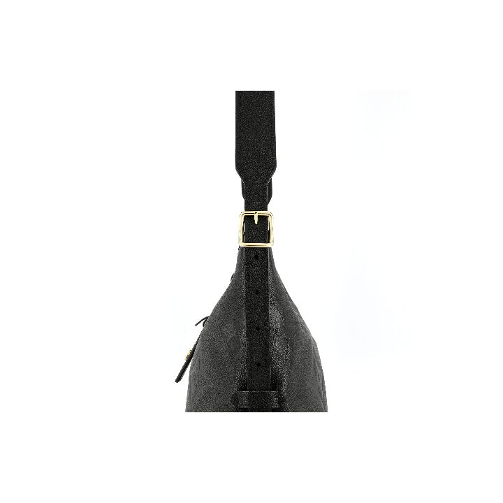 LOUIS VUITTON Carryall PM 金色五金可调节肩带拉链开合压花 柔软粒面牛皮革 手提单肩包 小号 女款 黑色