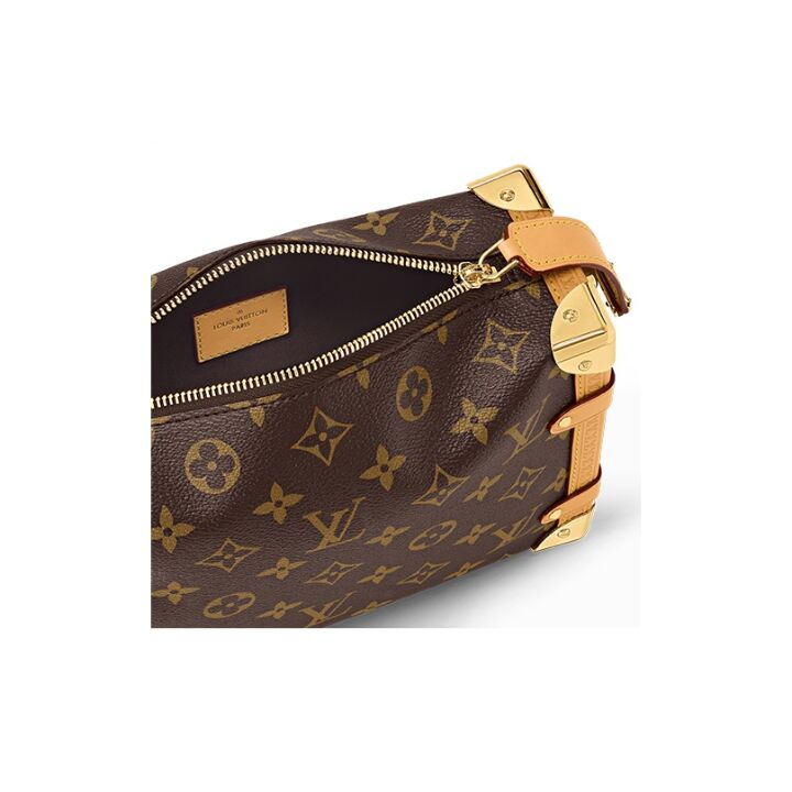 LOUIS VUITTON Trunk 可拆卸可调节肩带经典老花 帆布拼牛皮革饰边 软盒子单肩斜挎手提包 中号 女款 棕色