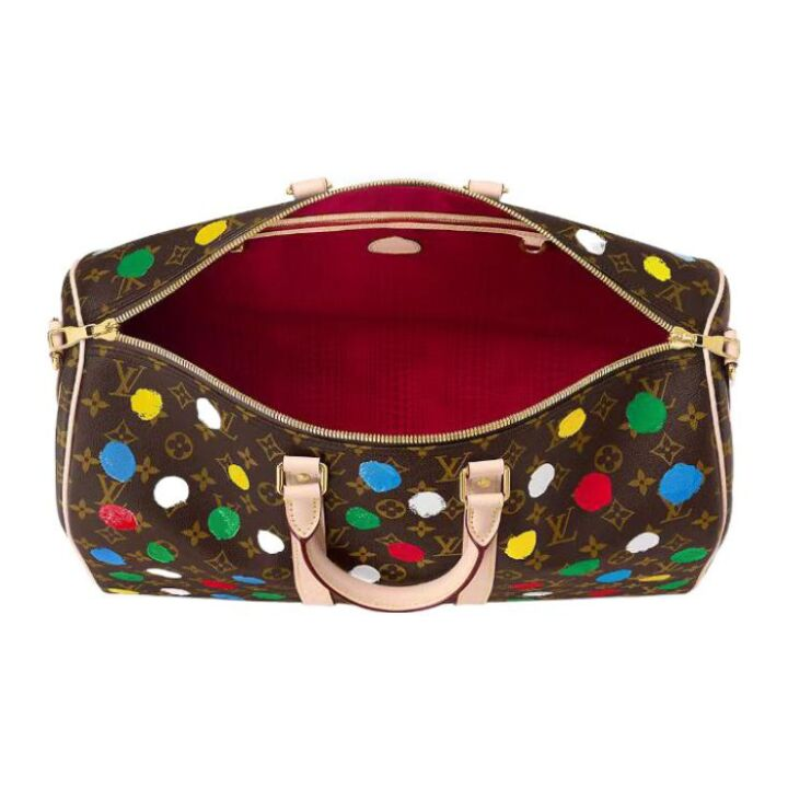 LOUIS VUITTON x Yayoi Kusama草间弥生 联名款 KEEPALL 45系列 大容量拉链开合可拆卸可调节肩带手提单肩斜挎旅行包 女款 多色