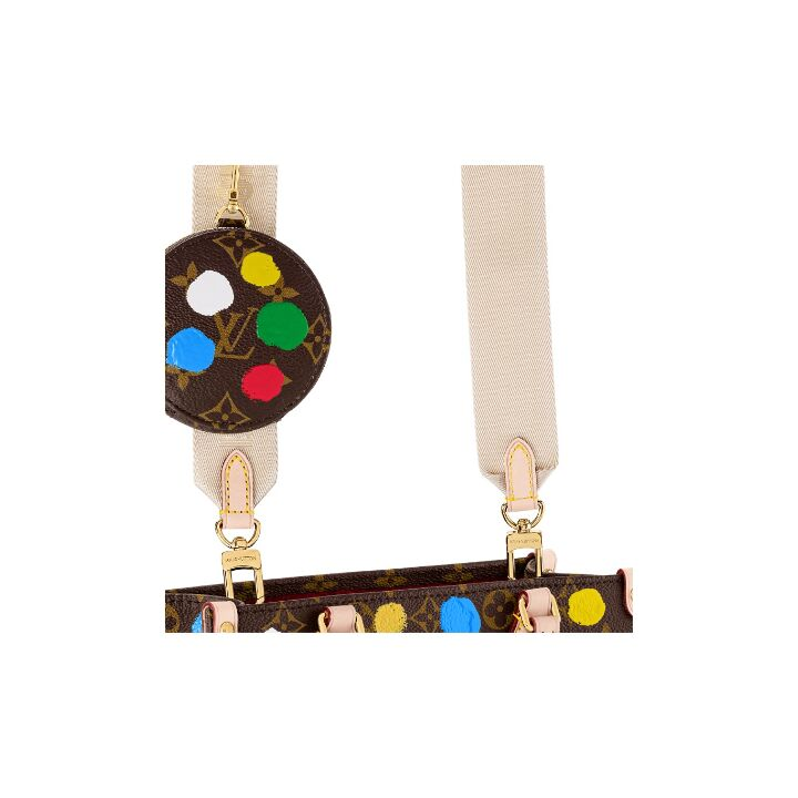 LOUIS VUITTON x Yayoi Kusama草间弥生 联名款 ONTHEGO 老花满印 帆布拼牛皮革 子母包托特包Tote包购物袋手提包 小号 女款 多色