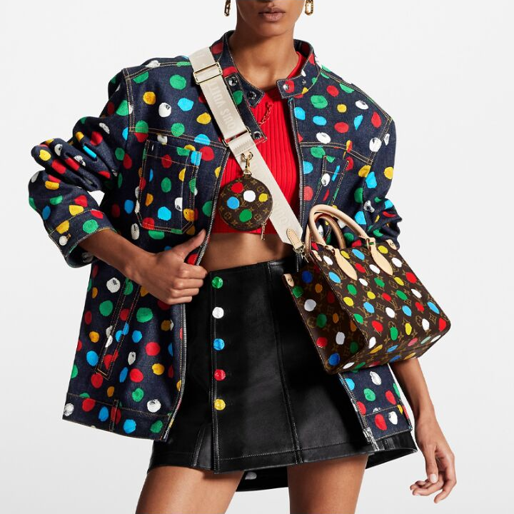 LOUIS VUITTON x Yayoi Kusama草间弥生 联名款 ONTHEGO 老花满印 帆布拼牛皮革 子母包托特包Tote包购物袋手提包 小号 女款 多色