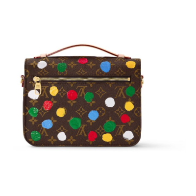 LOUIS VUITTON x Yayoi Kusama草间弥生 联名款 Pochette Metis 老花满印扭锁开合 牛皮拼帆布 手提单肩斜挎包 女款 多色