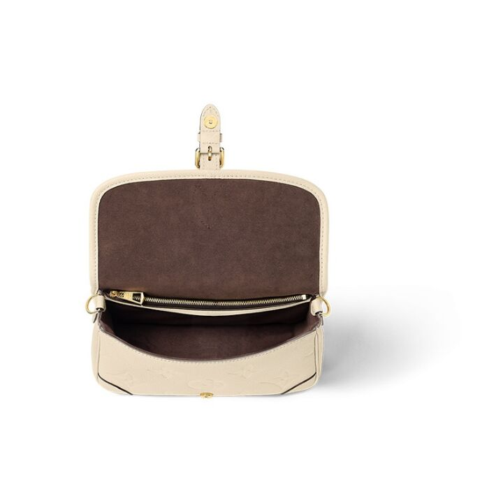 LOUIS VUITTON Diane 可拆卸不可调节肩带老花压纹 粒面牛皮 斜挎手提单肩包 女款 米色