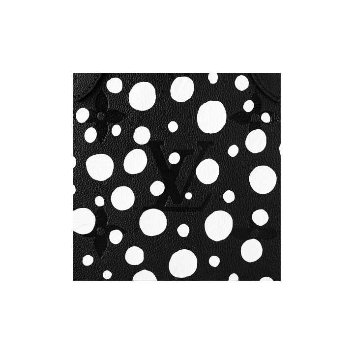 LOUIS VUITTON x Yayoi Kusama草间弥生 联名款 Neverfull MM标志圆点牛皮子母包托特包Tote包购物袋单肩手提包 中号 女款 黑色