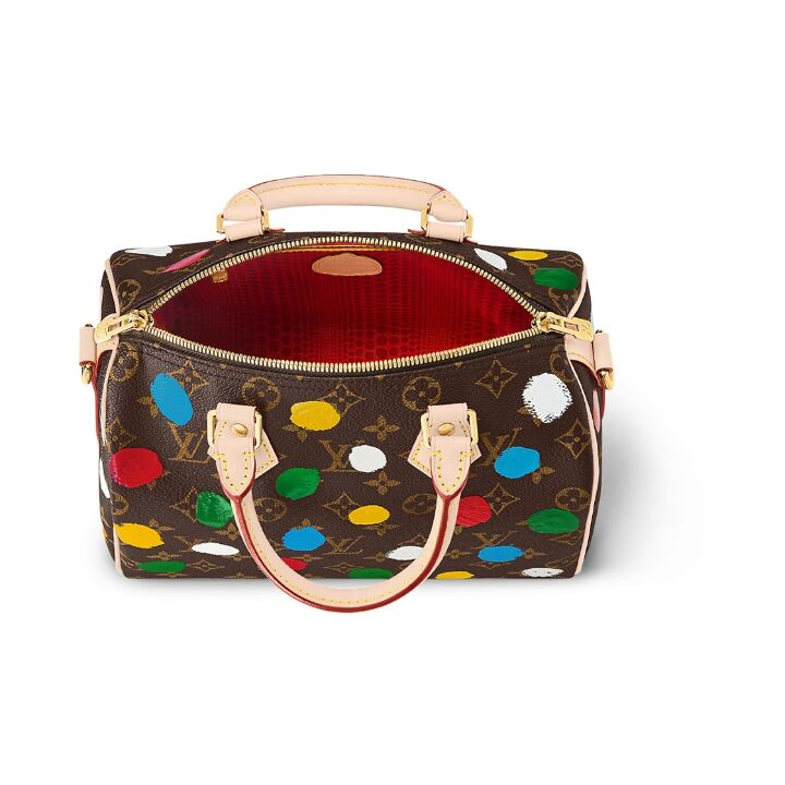 LOUIS VUITTON x Yayoi Kusama草间弥生 联名款 SpeedyBandoulière 25 可拆卸可调节肩带 涂层帆布 单肩斜挎手提包 女款 多色
