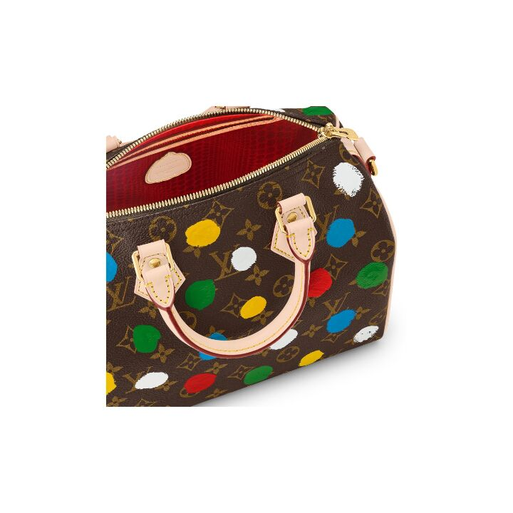 LOUIS VUITTON x Yayoi Kusama草间弥生 联名款 SpeedyBandoulière 25 可拆卸可调节肩带 涂层帆布 单肩斜挎手提包 女款 多色