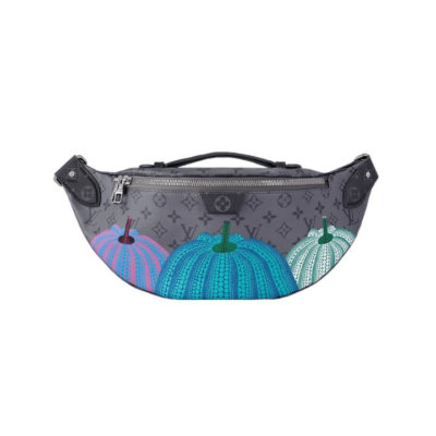 Louis Vuitton - LOUIS VUITTON x Yayoi Kusama草间弥生 联名款 Bumbag New 彩色南瓜老花满印 涂层帆布 腰包 男款 灰色