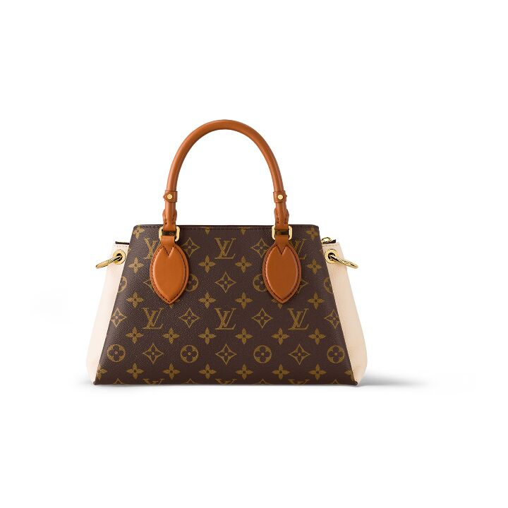 LOUIS VUITTON Opera BB可拆卸可调节肩带老花满印 帆布拼牛皮革 单肩斜挎手提包 小号 女款 棕色/白色
