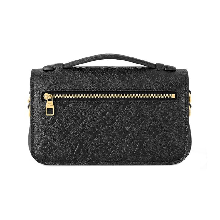 LOUIS VUITTON Pochette Metis East West 可拆卸可调节肩带S-lock锁 压纹软粒面牛皮革 手提斜挎单肩包 女款 黑色