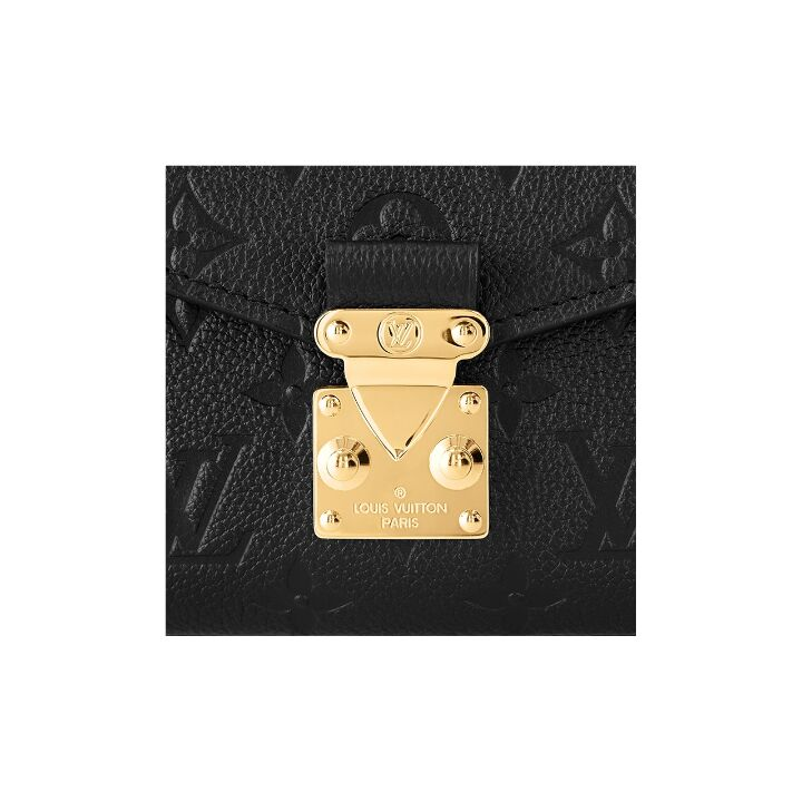 LOUIS VUITTON Pochette Metis East West 可拆卸可调节肩带S-lock锁 压纹软粒面牛皮革 手提斜挎单肩包 女款 黑色