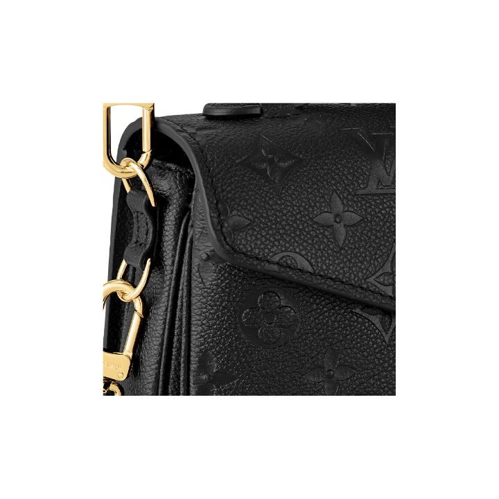 LOUIS VUITTON Pochette Metis East West 可拆卸可调节肩带S-lock锁 压纹软粒面牛皮革 手提斜挎单肩包 女款 黑色