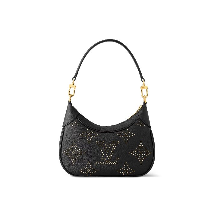 LOUIS VUITTON Bagatelle 经典老花可拆卸可调节肩带 牛皮革 单肩斜挎手提包 女款 黑色
