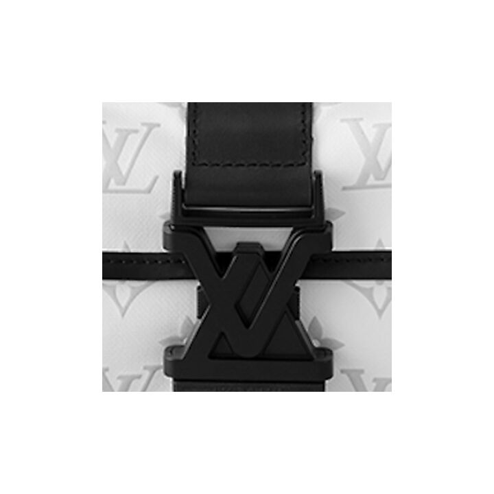 LOUIS VUITTON Slope 可调节肩带按扣开合帆布拼牛皮饰面胸包腰包 男款 白色 23秋冬系列