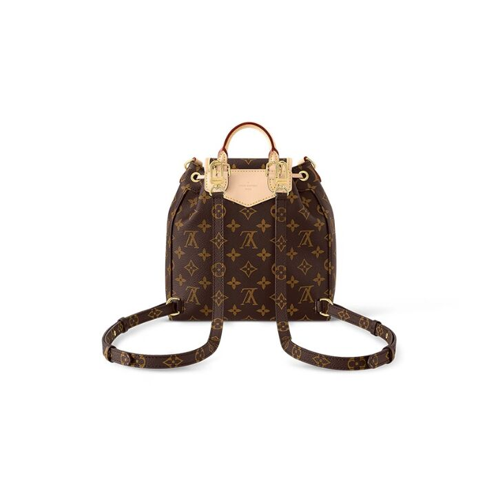 LOUIS VUITTON Excursion 抽绳开合可拆卸链条 Monogram 涂层帆布 单肩包书包背包双肩包 小号 女款 棕色