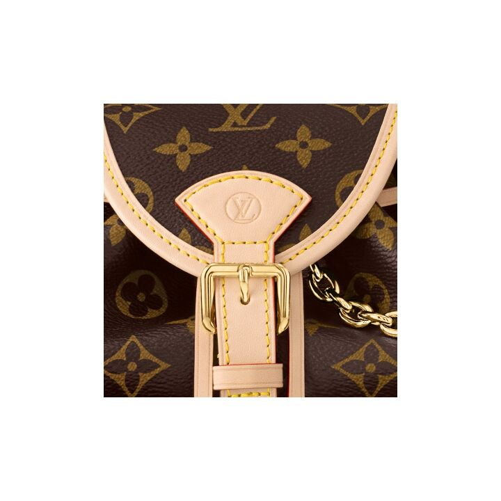 LOUIS VUITTON Excursion 抽绳开合可拆卸链条 Monogram 涂层帆布 单肩包书包背包双肩包 小号 女款 棕色