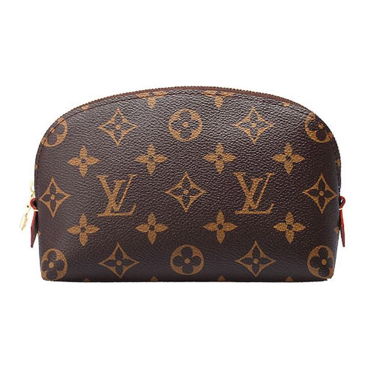 LOUIS VUITTON 经典老花 帆布 化妆包贝壳包手拿包 女款 褐色