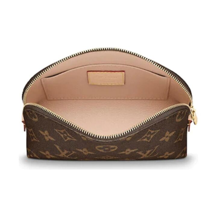 LOUIS VUITTON 经典老花 帆布 化妆包贝壳包手拿包 女款 褐色