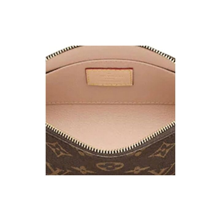 LOUIS VUITTON 经典老花 帆布 化妆包贝壳包手拿包 女款 褐色