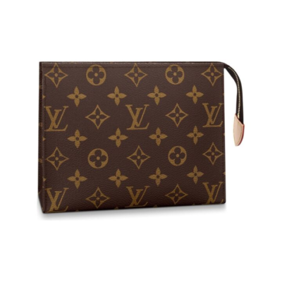 LOUIS VUITTON 19号 经典老花便携 帆布 盥洗袋手拿包洗漱包 女款 棕色