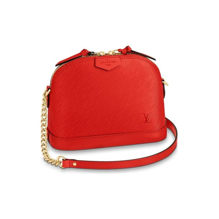 OUIS VUITTON Alma 便携链条经典老花压纹 Epi皮革 贝壳包单肩斜挎包 迷你 女款 红色