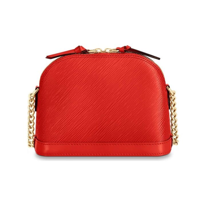 OUIS VUITTON Alma 便携链条经典老花压纹 Epi皮革 贝壳包单肩斜挎包 迷你 女款 红色