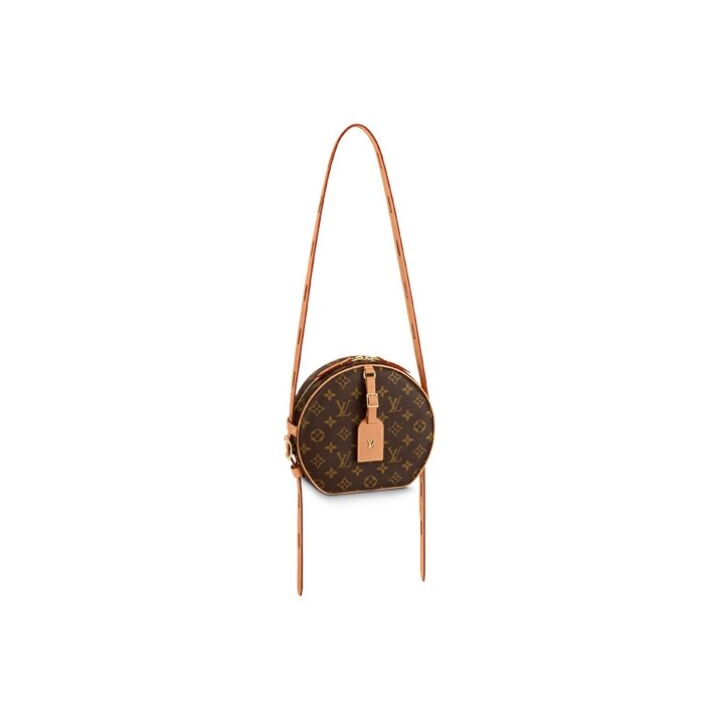 LOUIS VUITTON 老花满印 涂层帆布 软圆饼包单肩斜挎手提包 大号 女款 棕色 #背面配有贴袋#