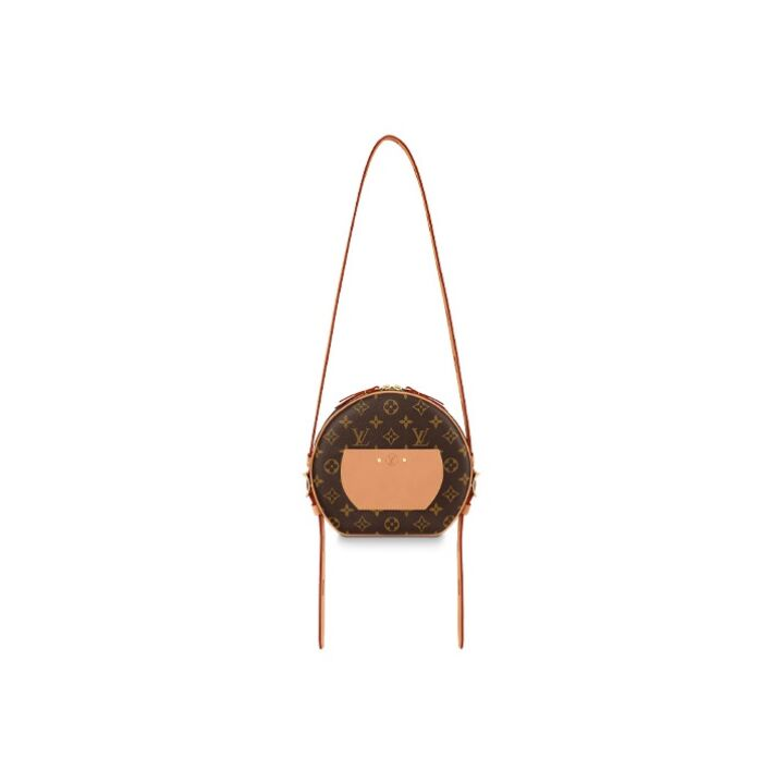 LOUIS VUITTON 老花满印 涂层帆布 软圆饼包单肩斜挎手提包 大号 女款 棕色 #背面配有贴袋#
