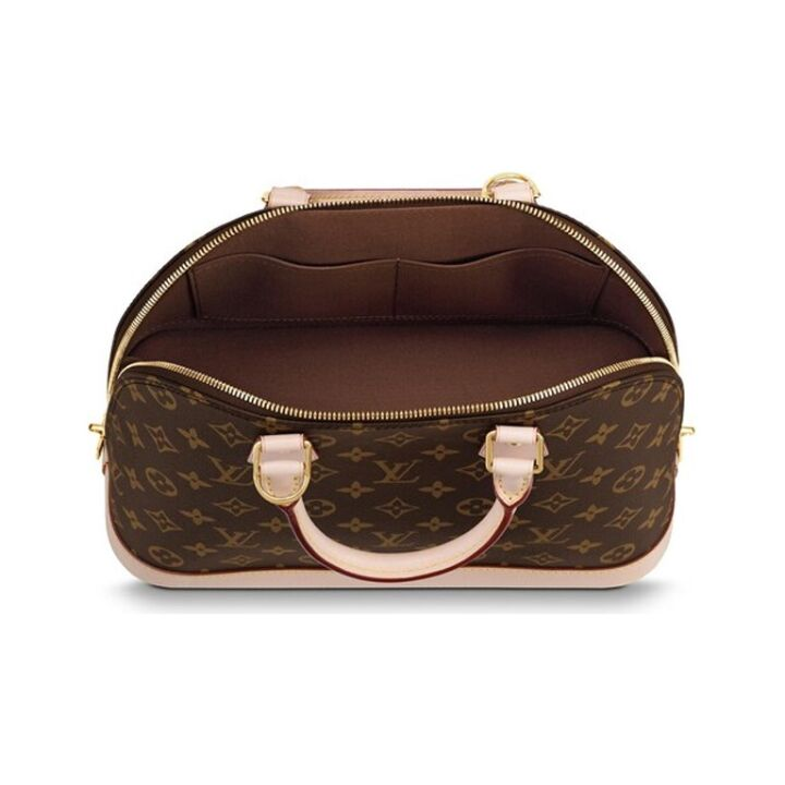 LOUIS VUITTON Alma 老花 帆布 手提包 小号 男女同款情侣款 棕色