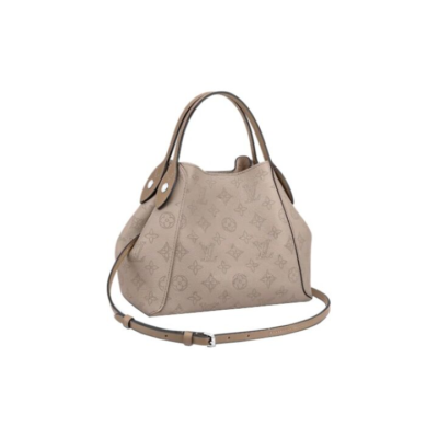 LOUIS VUITTON Hina 镂花穿孔 牛皮革 水桶包托特包Tote包购物袋手提包 小号 女款 大象灰