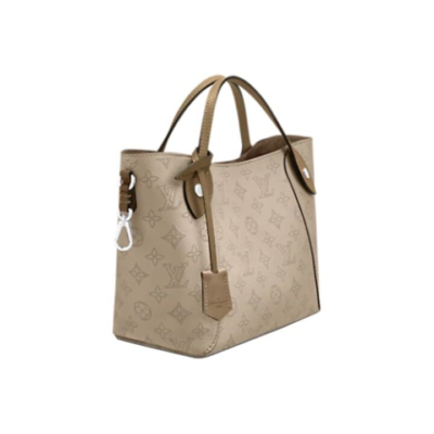 LOUIS VUITTON Hina 镂花穿孔 牛皮革 水桶包托特包Tote包购物袋手提包 小号 女款 大象灰