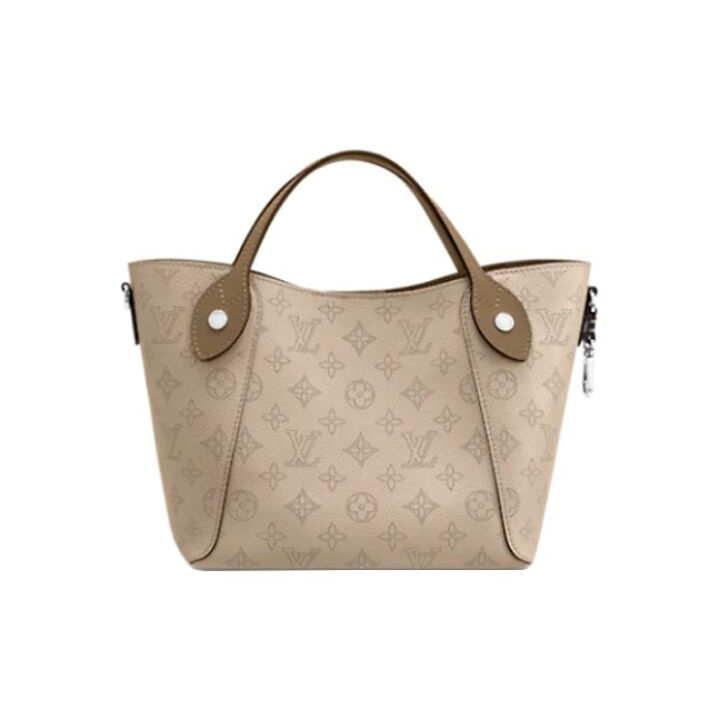 LOUIS VUITTON Hina 镂花穿孔 牛皮革 水桶包托特包Tote包购物袋手提包 小号 女款 大象灰