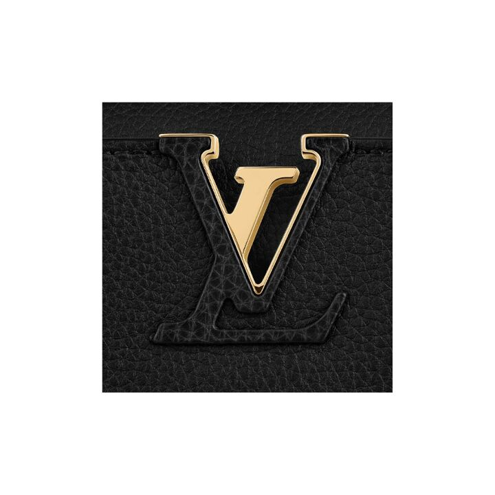 LOUIS VUITTON Capucines 卡普辛金属底钉 皮革 单肩斜挎手提包 迷你 女款 黑色
