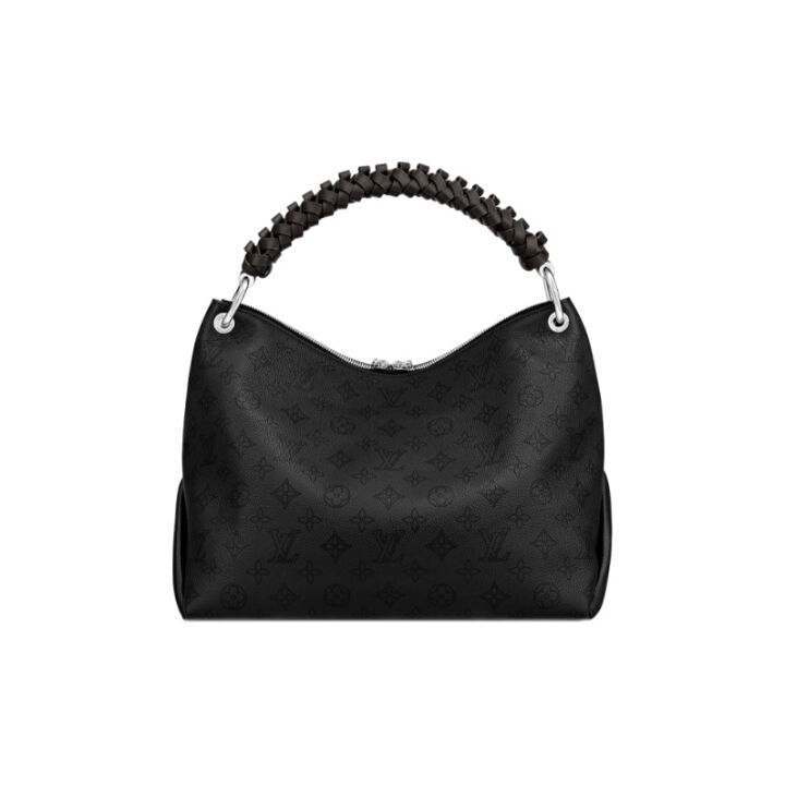 LOUIS VUITTON Beaubourg Hobo 小牛皮 单肩斜挎手提包 镂花 女款 中号 黑色