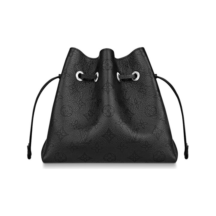 LOUIS VUITTON Bella 抽绳开合可拆卸可调节肩带 镂花牛皮 水桶包手提单肩斜挎包 女款 黑色