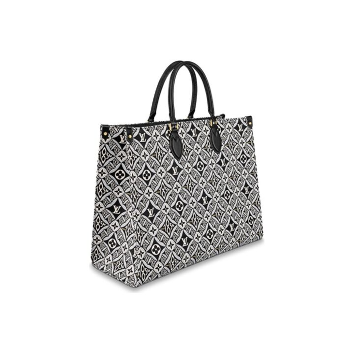 LOUIS VUITTON OnTheGo托特包 1854老花花纹 手提单肩包 复古 大号 女款 灰色