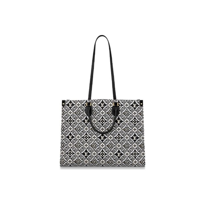 LOUIS VUITTON OnTheGo托特包 1854老花花纹 手提单肩包 复古 大号 女款 灰色