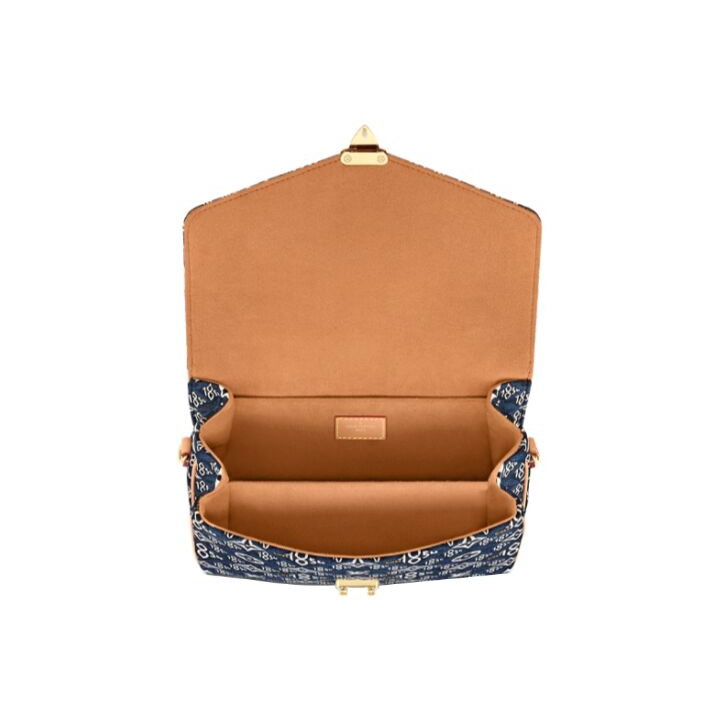 LOUIS VUITTON Pochette Metis Since 1854花纹内隔层 织物 手袋邮差包单肩手提包 中号 女款 蓝色