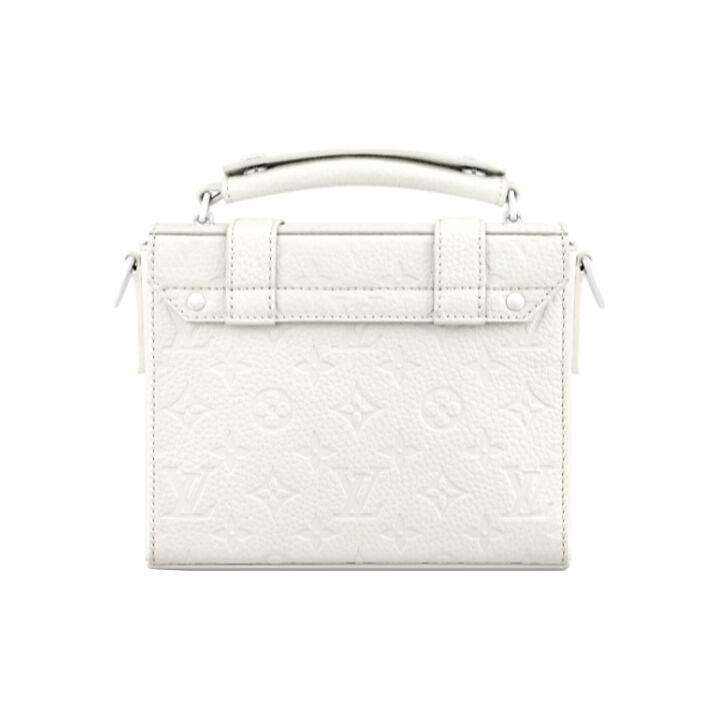LOUIS VUITTON 春夏秀款 Soft Trunk 小方包 稻草人 老花压纹 潮酷 手提单肩包 男女 白色