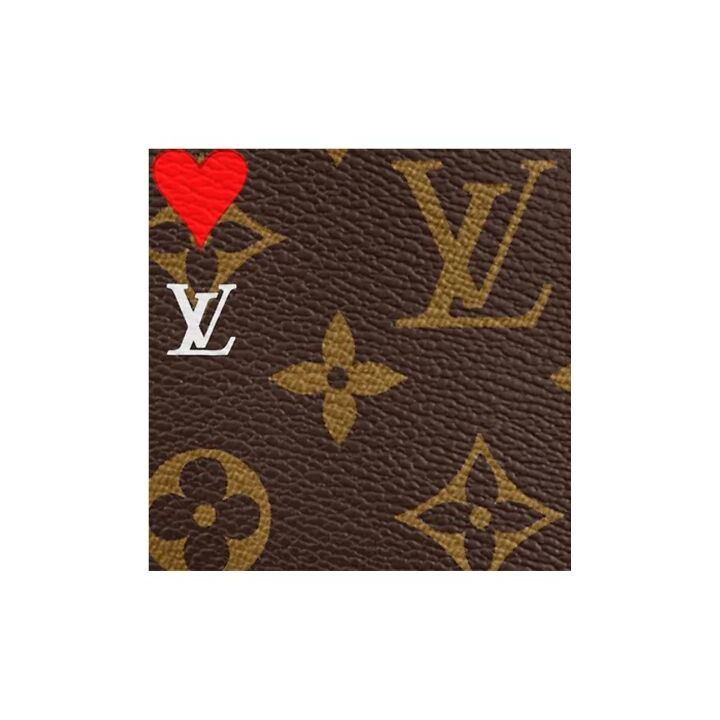 LOUIS VUITTON GAME ON COEUR老花印花 帆布拼牛皮饰边 单肩斜挎包 女款 棕色