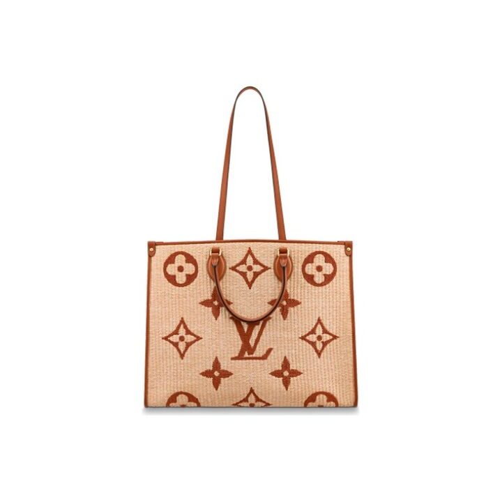 LOUIS VUITTON ONTHEGOSummer 系列 老花 织物和牛皮 托特包Tote包购物袋手提单肩包 大号 女款 棕色