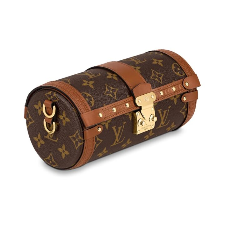 LOUIS VUITTON Papillon Trunk 老花链条S-lock锁扣 涂层帆布拼牛皮饰边 腋下包手提包单肩包斜挎包 女款 棕色