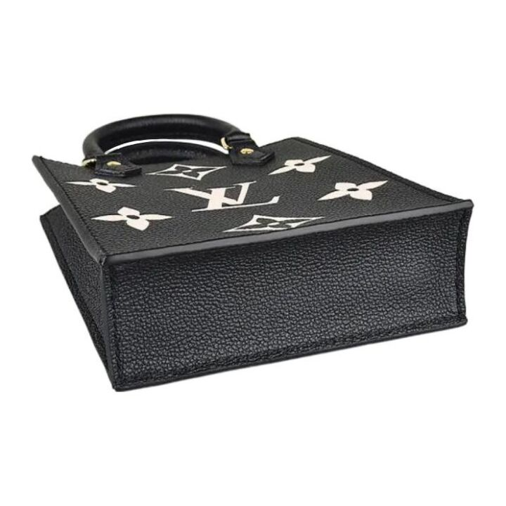 LOUIS VUITTON Petit Sac Plat 经典老花可拆卸 软粒面牛皮 琴谱包托特包购物袋手提单肩斜挎包 迷你 女款 黑色/米色