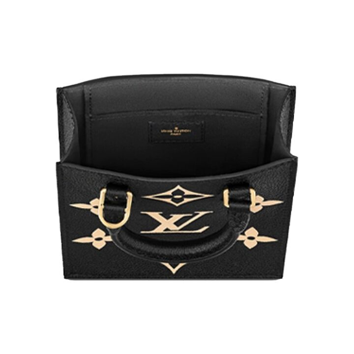 LOUIS VUITTON Petit Sac Plat 经典老花可拆卸 软粒面牛皮 琴谱包托特包购物袋手提单肩斜挎包 迷你 女款 黑色/米色